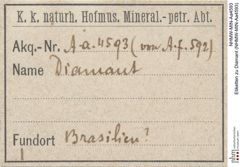 Etiketten zu Diamant (NHMW-MIN-Aa4593)